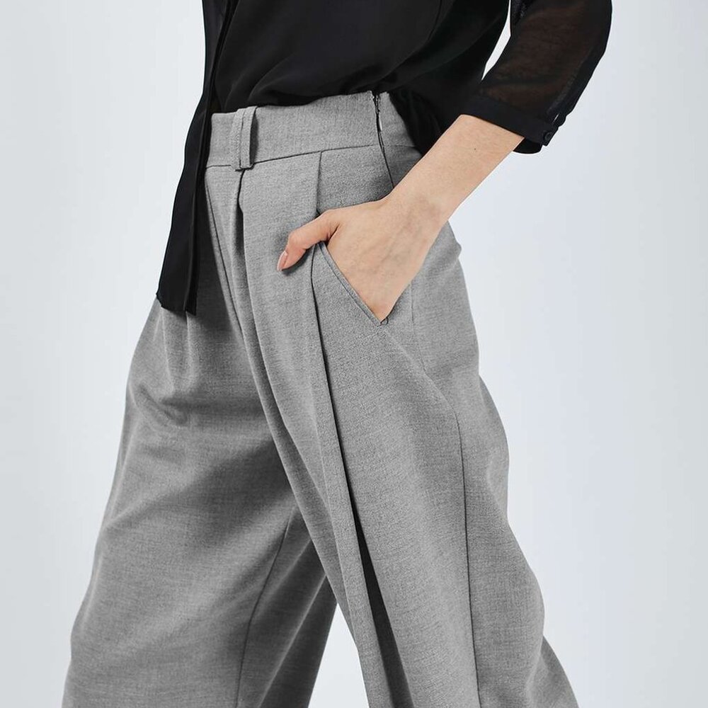 Topshop Pleated Wide Leg Trousers